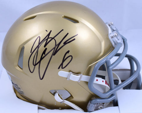 Jeremiah Owusu-Koramoah Autographed Notre Dame Speed Mini Helmet-Beckett W Holo