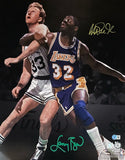 Magic Johnson Larry Bird Signed Boston Celtics LA Lakers 1620 Photo BAS 44657