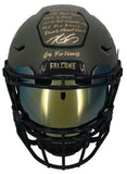 Michael Vick Autographed Multi Stat Salute to Service Speed Flex Helmet JSA