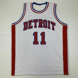 Autographed/Signed ISIAH THOMAS Detroit White Basketball Jersey Beckett BAS COA