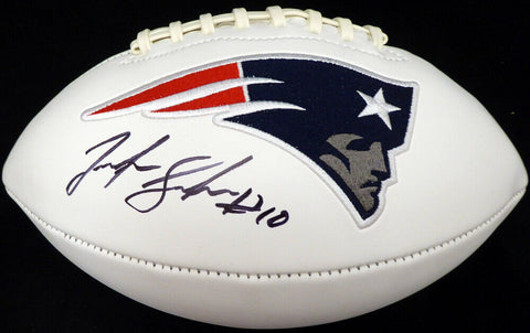 JOSH GORDON AUTOGRAPHED NEW ENGLAND PATRIOTS WHITE LOGO FOOTBALL BECKETT 139560