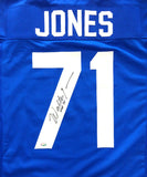 SEATTLE SEAHAWKS WALTER JONES AUTOGRAPHED BLUE JERSEY "HOF '14" MCS HOLO 72404