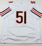 Dick Butkus Autographed White Pro Style Jersey w/ HOF - JSA W Auth *1