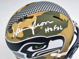 WARREN MOON AUTOGRAPHED SEAHAWKS CAMO MINI HELMET "HOF 06" MCS HOLO 197051