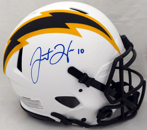 Justin Herbert Autographed Chargers Lunar Eclipse Full Size Helmet Mark Beckett