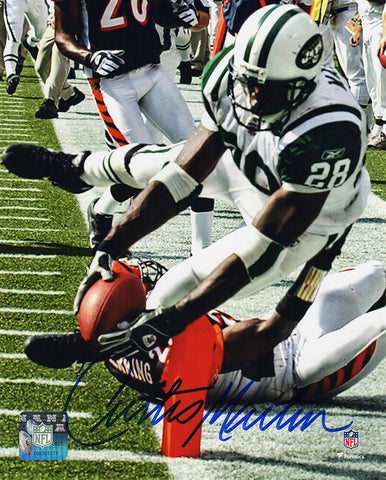 Curtis Martin Signed New York Jets Scoring TD Action 8x10 Photo - SCHWARTZ COA