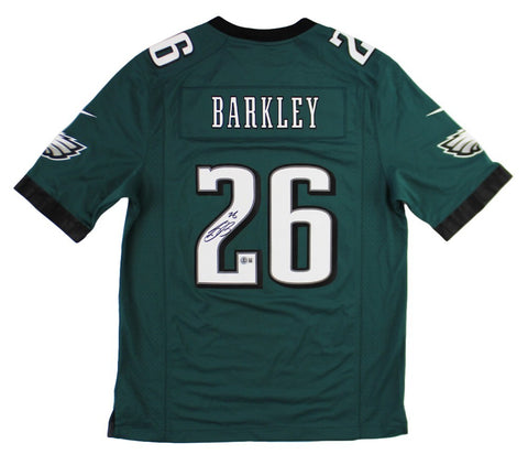 Saquon Barkley Signed Philadelphia Eagles Nike Game Green Large NFL Jersey