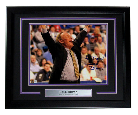 Dale Brown Autographed/Inscribed 11x14 Photo LSU Basketball Coach Framed Beckett