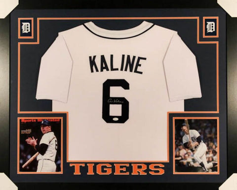 Al Kaline Signed Tigers 43 x35" Custom Framed Jersey (JSA) World Series Champion