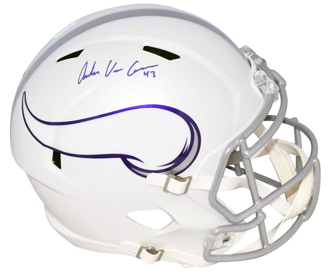 ANDREW VAN GINKEL SIGNED MINNESOTA VIKINGS 2024 WHITE FULL SIZE HELMET BECKETT