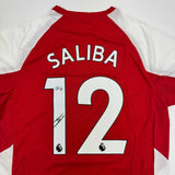 Autographed/Signed William Saliba Arsenal Red Soccer Jersey Beckett BAS COA #2