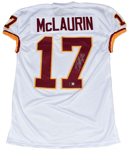 TERRY McLAURIN SIGNED WASHINGTON REDSKINS COMMANDERS #17 GAME CUT JERSEY BECKETT