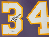 Shaquille O'Neal Autographed Los Angeles Lakers Framed Purple Jersey Fanatics