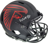 KYLE PITTS AUTO FALCONS ECLIPSE BLACK FULL SIZE SPEED HELMET BECKETT 194412