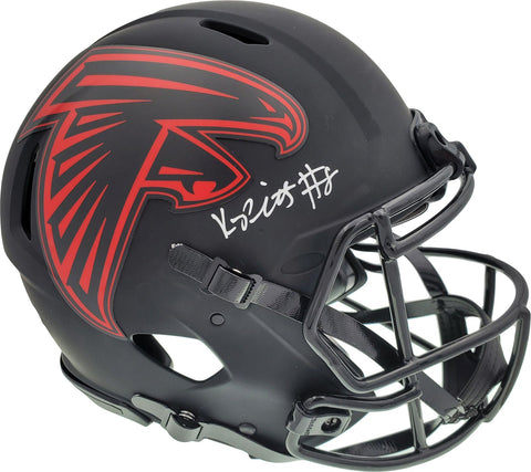 KYLE PITTS AUTO FALCONS ECLIPSE BLACK FULL SIZE SPEED HELMET BECKETT 194412