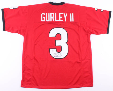 Todd Gurley Signed Georgia Bulldogs Red Jersey (Beckett) Rams Pro Bowl R.B.