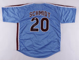 Mike Schmidt Signed Philadelphia Phillies Powder Blue Jersey Insc "HOF 95" (JSA)