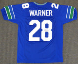 SEAHAWKS CURT WARNER AUTOGRAPHED FRAMED BLUE JERSEY "ROH 94" MCS HOLO 177851