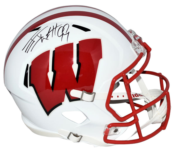 JJ WATT SIGNED AUTOGRAPHED WISCONSIN BADGERS FULL SIZE SPEED HELMET JSA