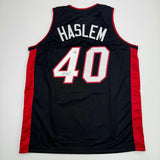 Autographed/Signed Udonis Haslem Miami Black Basketball Jersey Beckett BAS COA