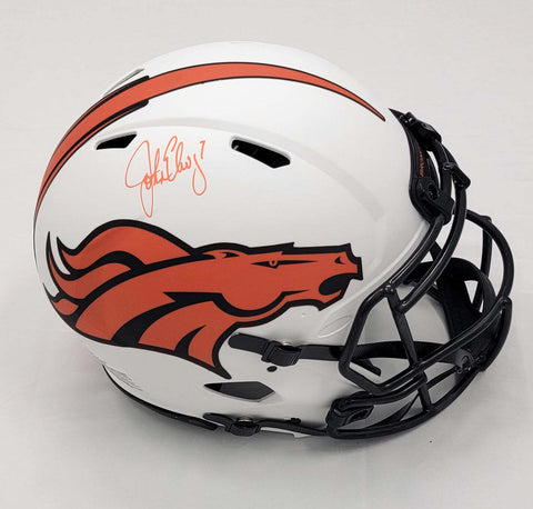 John Elway Signed Denver Broncos Lunar Eclipse Authentic Helmet Beckett Orange