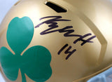 Kyle Hamilton Autographed Notre Dame F/S Shamrock Speed Helmet-Beckett W Holo