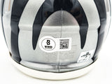 JA'MARR CHASE AUTOGRAPHED BENGALS FLASH GRAY SPEED MINI HELMET BECKETT 230118