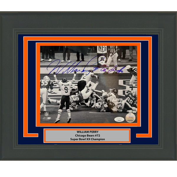 Framed Autographed/Signed William Perry Chicago Bears 8x10 Photo JSA COA #2