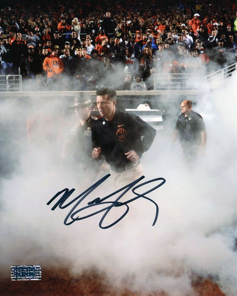 MIKE GUNDY SIGNED AUTOGRAPHED OKLAHOMA STATE COWBOYS 8x10 PHOTO COA