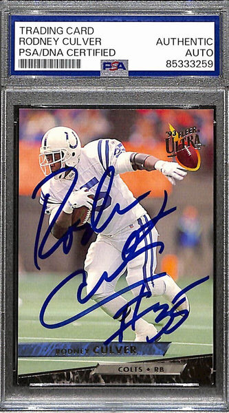 Rodney Culver Signed/Auto 1993 Fleer Ultra #182 Colts d. 1996 PSA/DNA 190909