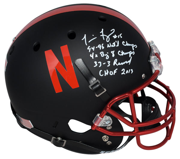 TOMMIE FRAZIER SIGNED NEBRASKA CORNHUSKERS BLACK FULL SIZE HELMET W/ 4 INSC