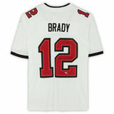 TOM BRADY Autographed "SB LV MVP" White Buccaneers Nike Limited Jersey FANATICS