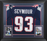 Richard Seymour "HOF 22" Authentic Signed Navy Pro Style Framed Jersey BAS Wit