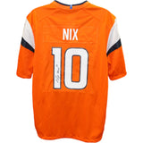 Bo Nix Autographed/Signed Denver Broncos Orange Nike Jersey Beckett 47529