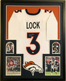 FRAMED DENVER BRONCOS DREW LOCK AUTOGRAPHED SIGNED JERSEY BECKETT COA