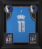 Mavericks Kyrie Irving Signed Blue Nike Swingman Framed Jersey BAS #BQ45747