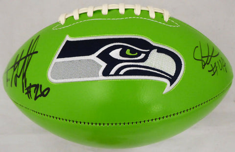 SHAQUEM & SHAQUILL GRIFFIN AUTOGRAPHED SEAHAWKS GREEN LOGO FOOTBALL MCS 178326