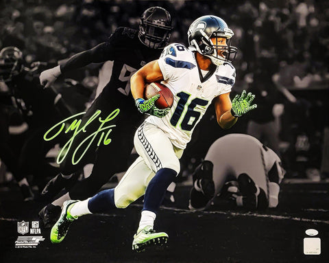 TYLER LOCKETT AUTOGRAPHED 16X20 PHOTO SEATTLE SEAHAWKS SPOTLIGHT MCS HOLO 209204