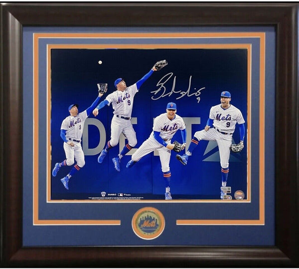 Brandon Nimmo Mets Signed 16x20 Framed Photo Home Run Catch Auto Fanatics COA