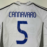 Autographed/Signed Fabio Cannavaro Real Madrid White Soccer Jersey Beckett COA