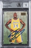 Lakers Shaquille O'Neal Signed 1996 Skybox Premium #58 Card Auto 10! BAS Slabbed