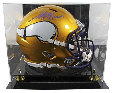 Vikings Adrian Peterson Signed Flash F/S Speed Proline Helmet W/ Case BAS Wit