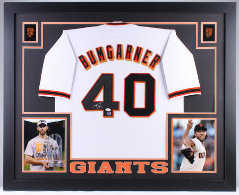 Madison Bumgarner Signed S.F. Giants 35x43 Custom Framed Jersey (JSA Hologram)