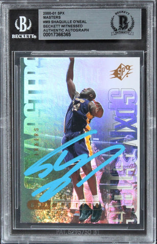 Lakers Shaquille O'Neal Authentic Signed 2000 SPX Masters #M9 Card BAS Slabbed