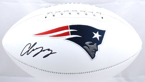 Christian Gonzalez Autographed Patriots Logo Football- Beckett W Hologram *Black