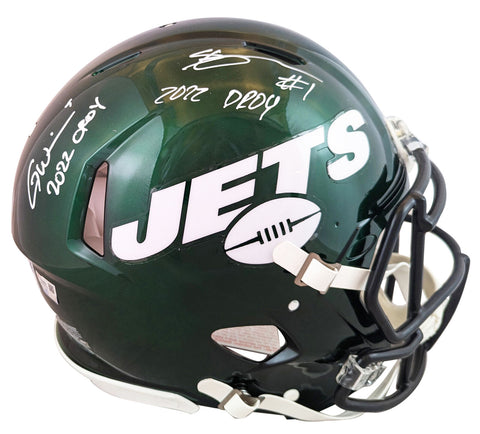 Jets Garrett Wilson & Ahmad "Sauce" Gardner Signed F/S Proline Helmet BAS Wit