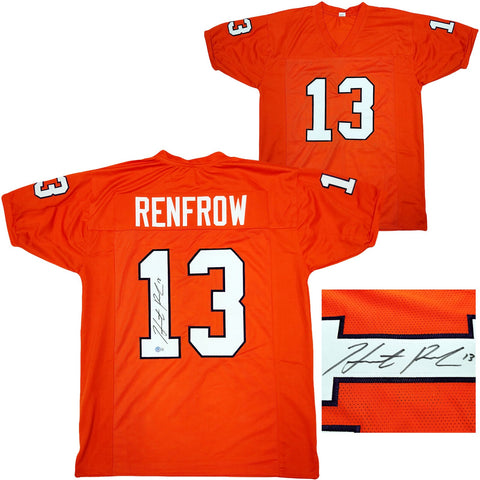 CLEMSON TIGERS HUNTER RENFROW AUTOGRAPHED ORANGE JERSEY BECKETT BAS QR 205669