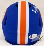 KYLE PITTS AUTOGRAPHED FLORIDA FLAT MATTE BLUE SPEED MINI HELMET BECKETT 189800