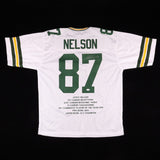 Jordy Nelson Green Bay Packers Signed Career Highlight Stat Jersey (JSA) W.R