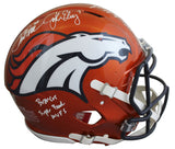 SB MVPs (3) Elway, Miller & Davis Signed Flash F/S Speed Proline Helmet BAS Wit